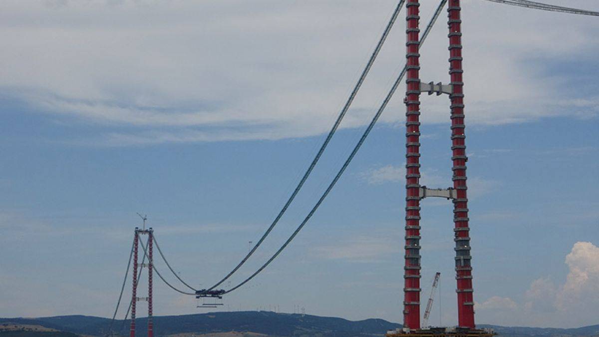 Çanakkale Köprüsü’nde askı halatlarının montajı başladı