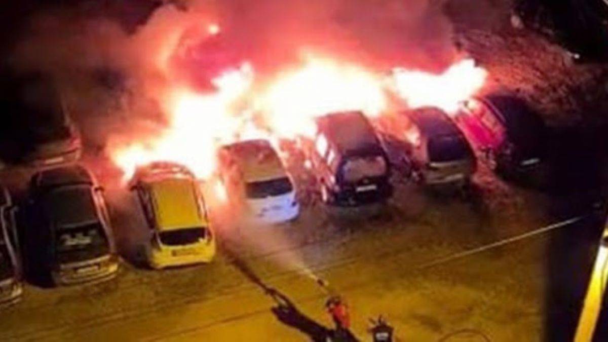 Mersin'deki yangında 12 araç kül oldu