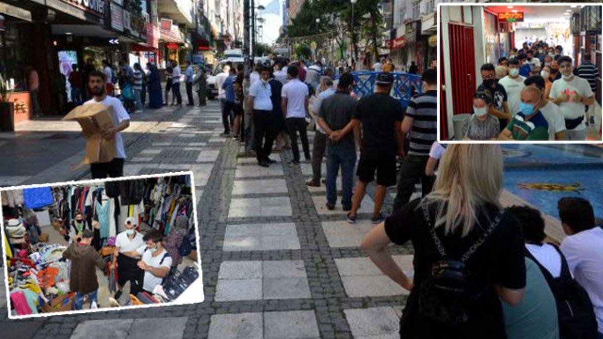 Uçakta unutulan eşyaları satın alma kuyruğu caddeye taştı