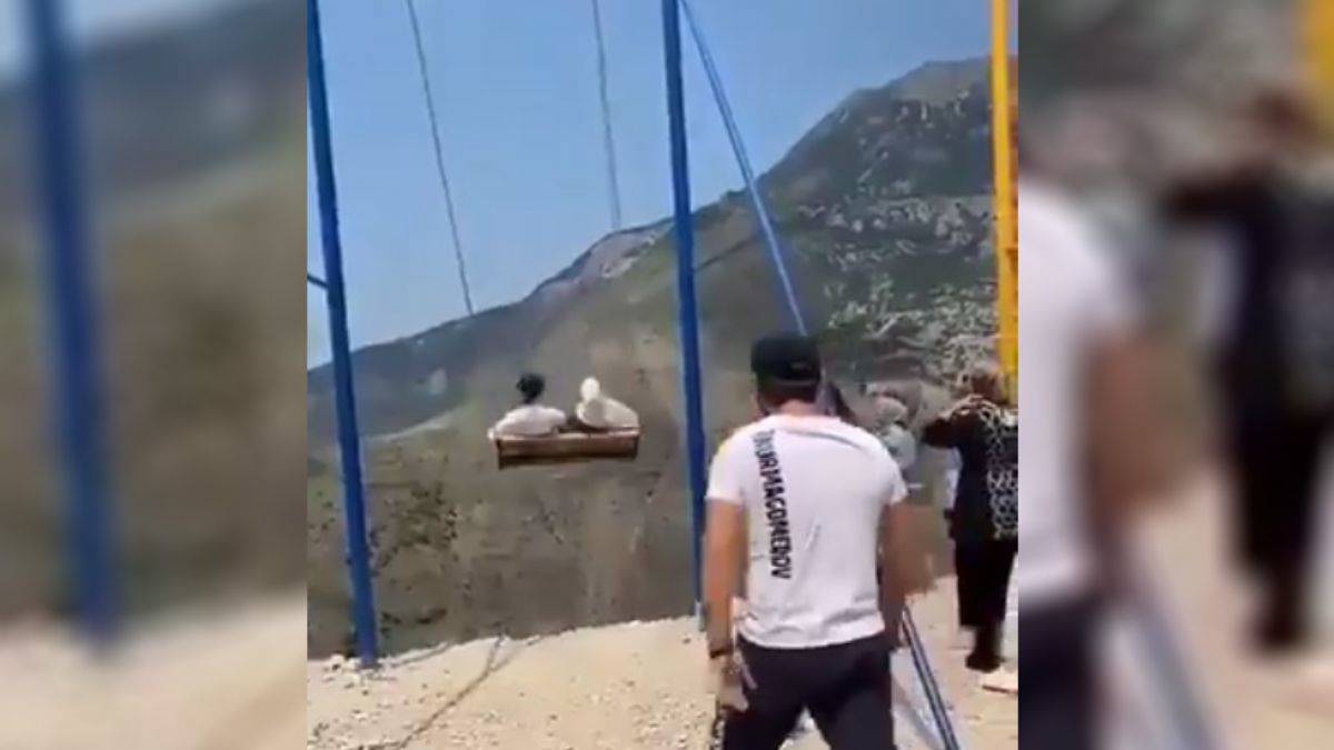 Uçuruma kurulan salıncaktan işte böyle düştüler