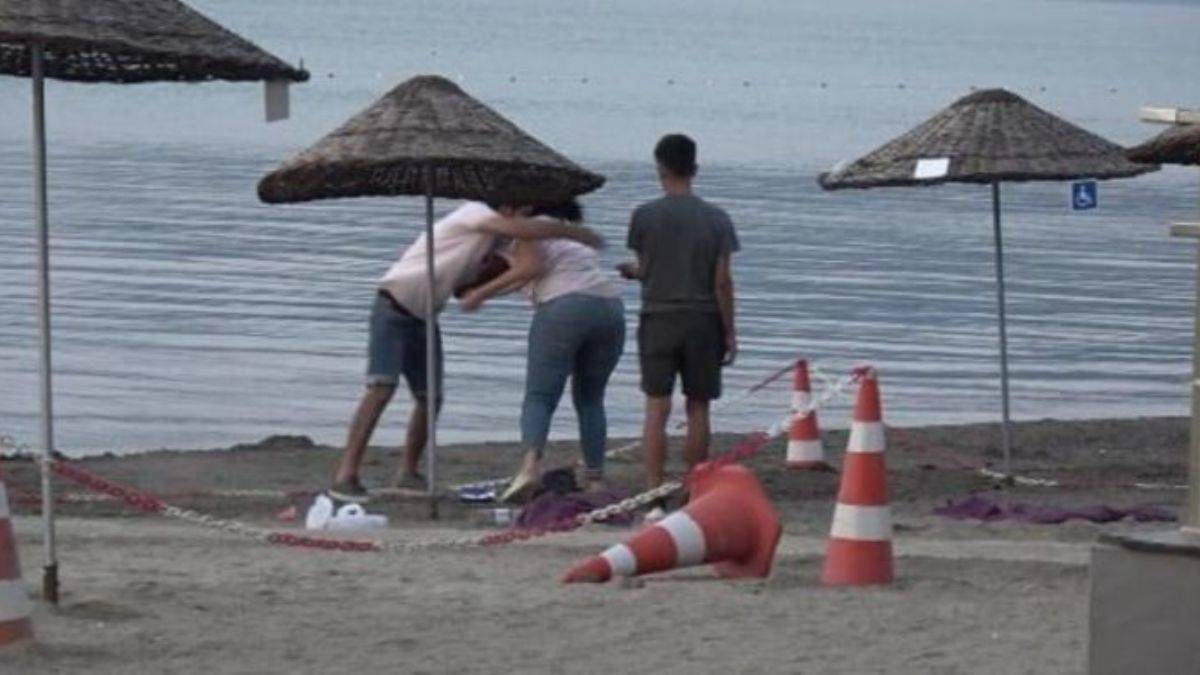 Plajdaki tartışma yumruklu kavgaya dönüştü