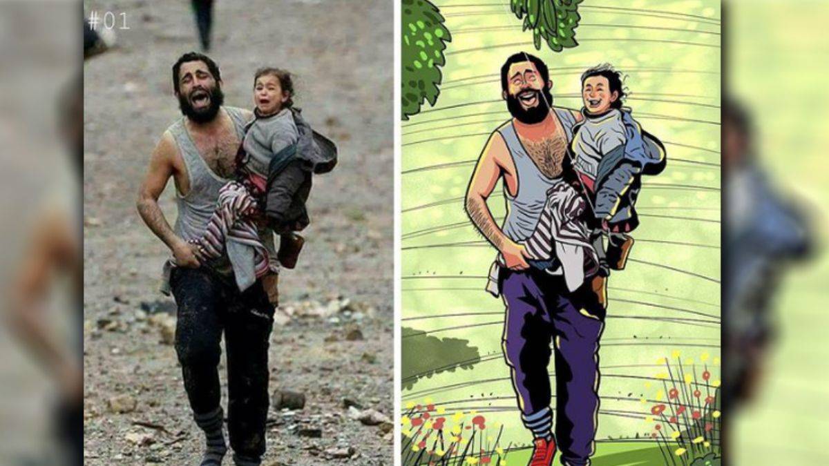 Acı dolu kareleri mutlu anılara dönüştüren Sanatçı Mishu'nun çarpıcı eserleri