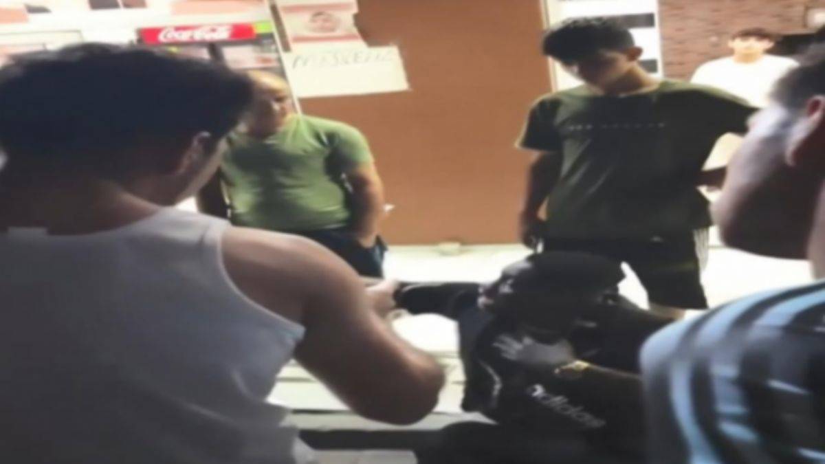 Taksi ücretinden kaçarken duvardan böyle düştü