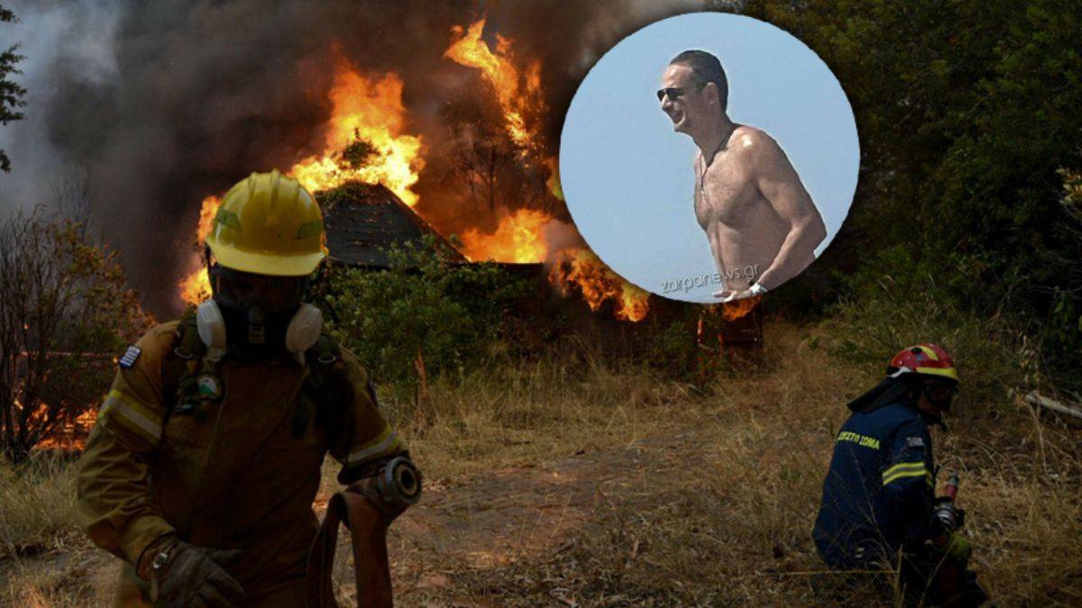 Yunanistan'da orman yangınları sürerken Miçotakis'in deniz pozu tepki çekti