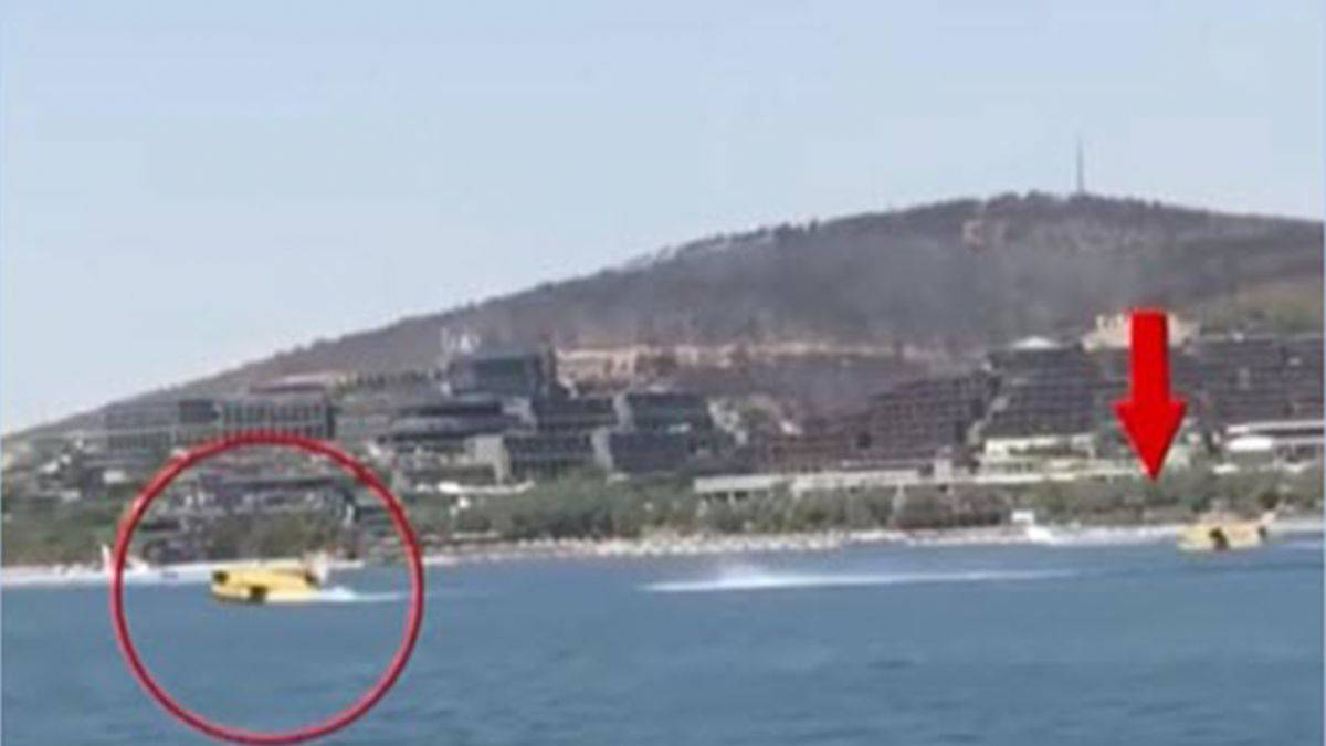 Yangına müdahalede su alan uçağı engelleyen jet-ski için soruşturma