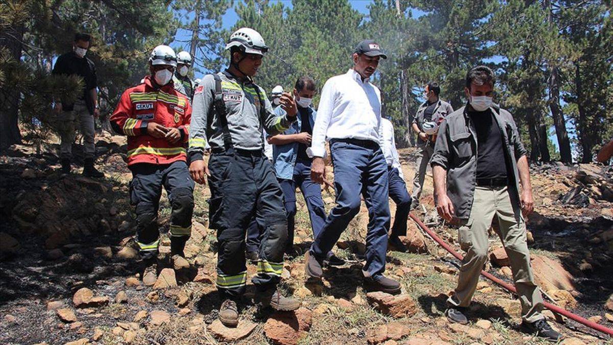 Adalet Bakanı Gül, Muğla'da yanan alanlarda incelemelerde bulundu