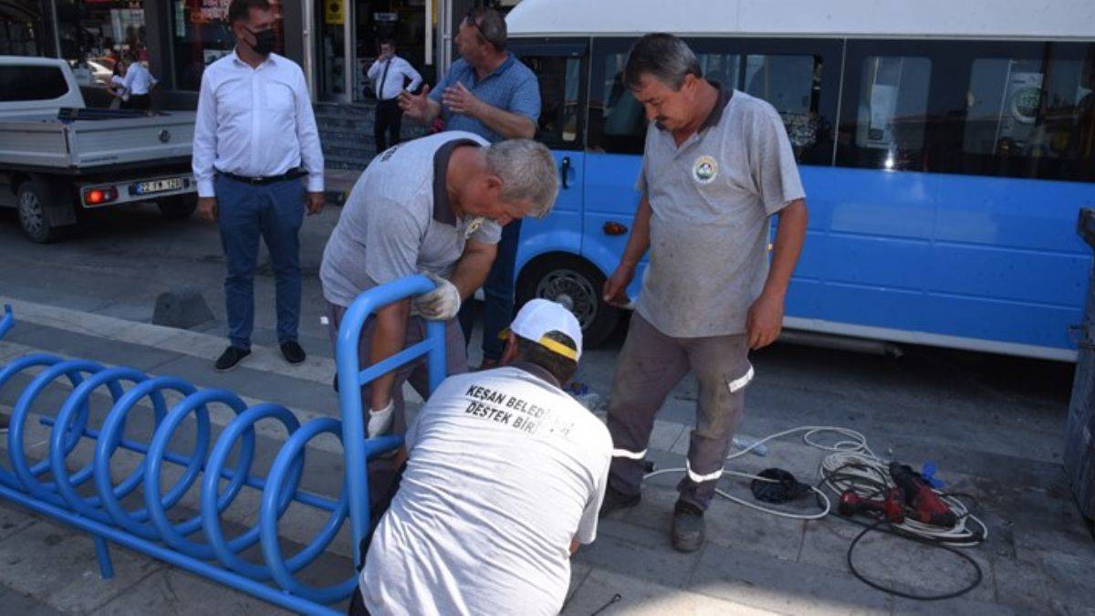 Keşan'a Bisiklet Durakları Yerleştirildi