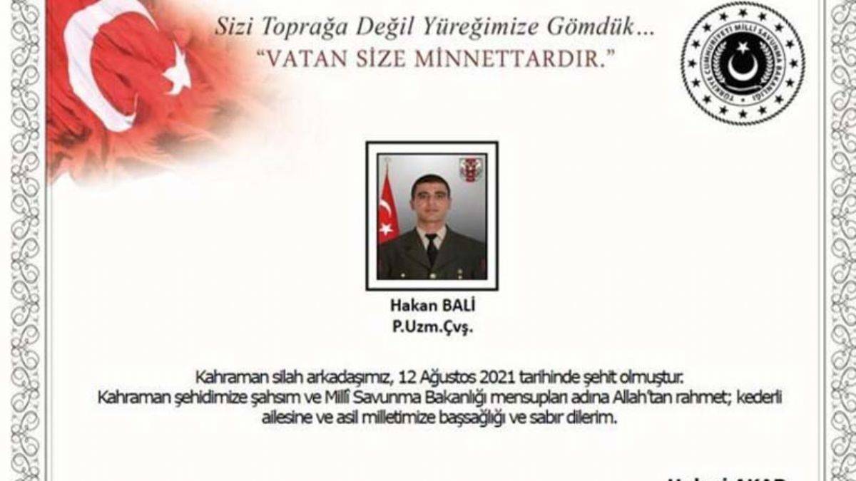 MSB acı haberi duyurdu: 1 asker şehit