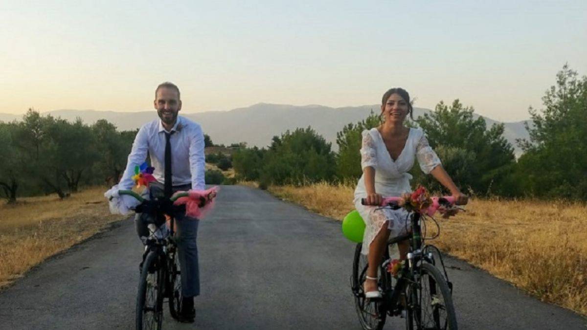 Gelin Ve Damat Düğüne Bisiklet İle Geldi