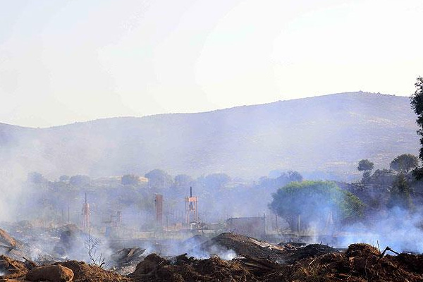 Bodrum'da korkutan yangın