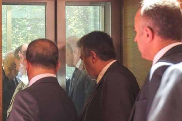 Bahçeli asansörde mahsur kaldı