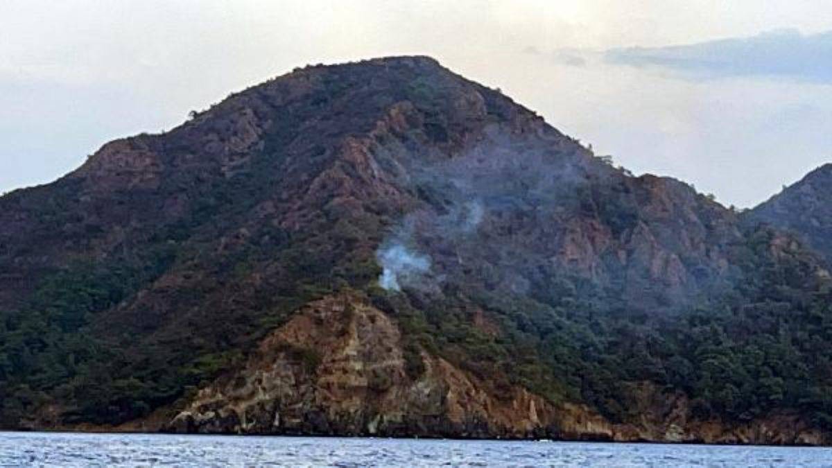 Marmaris’te yıldırım düşmesi sonucu 1 dekar orman yandı