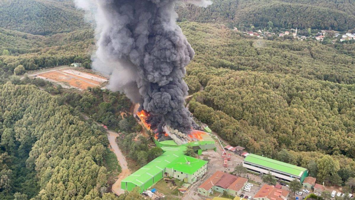 Şile'de fabrika yangını