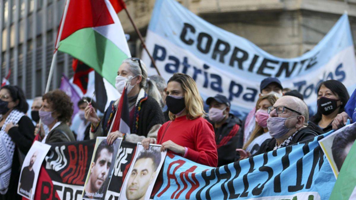 Arjantin'de Filistinli tutuklularla dayanışma gösterisi