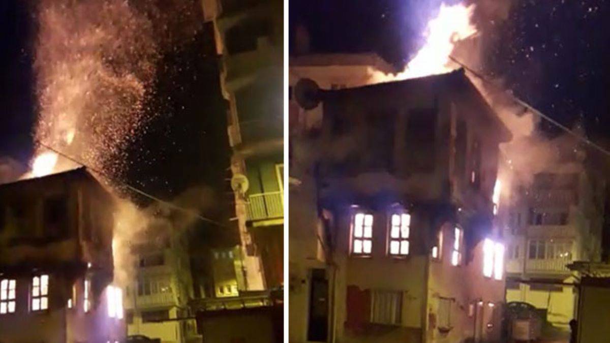 Bursa'da asırlık binada yangın