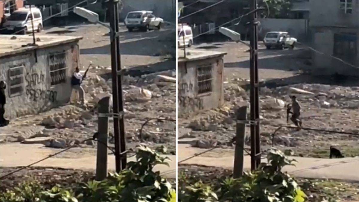 Adana'da evlerin arasında silahlı çatışma kamerada