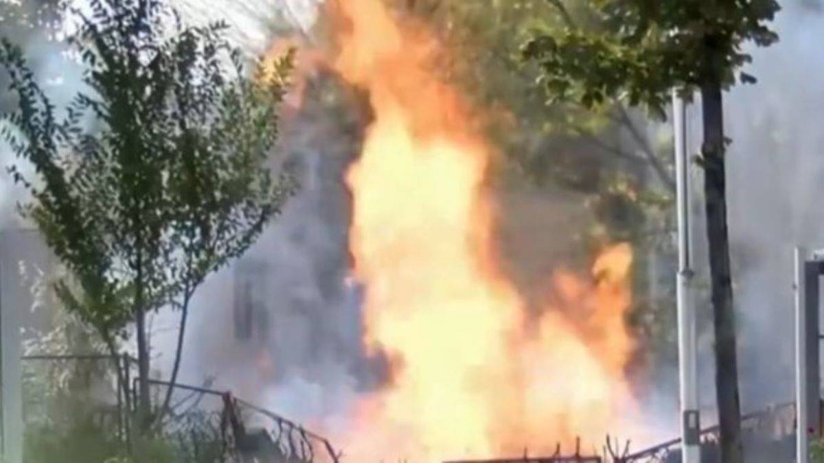 Ankara'daki MTA yerleşkesinde meydana gelen patlama anı böyle görüntülendi