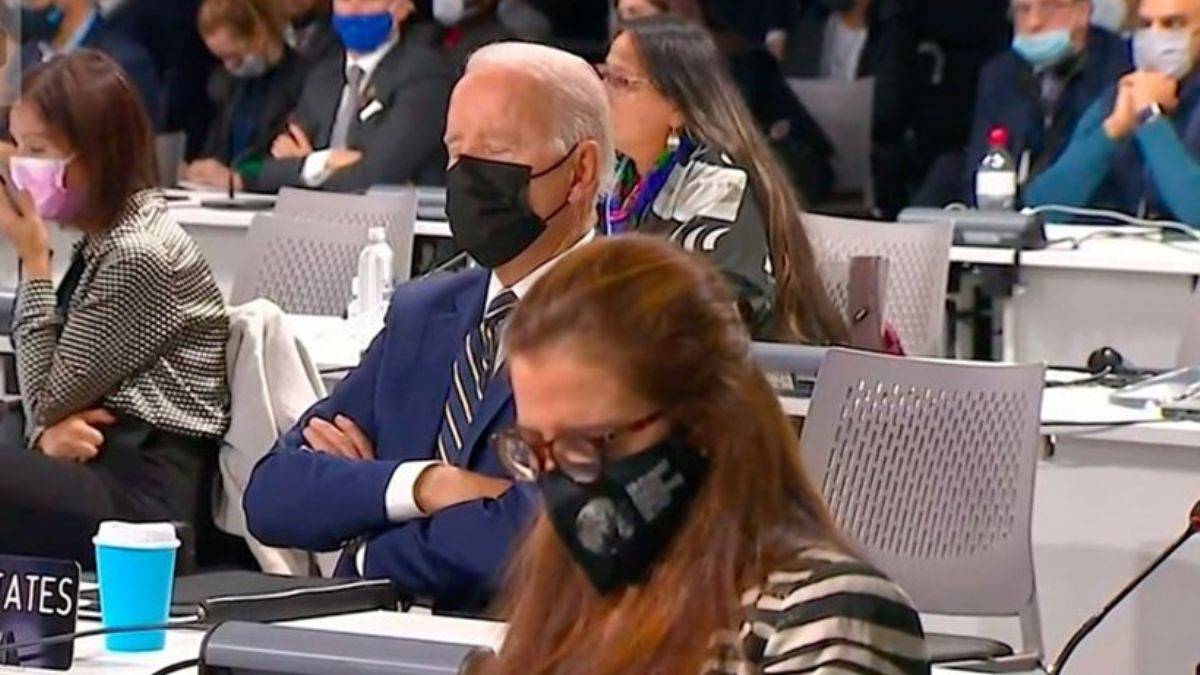 Biden yine uyukladı! İşte İklim Değişikliği Konferansı'ndaki o anlar
