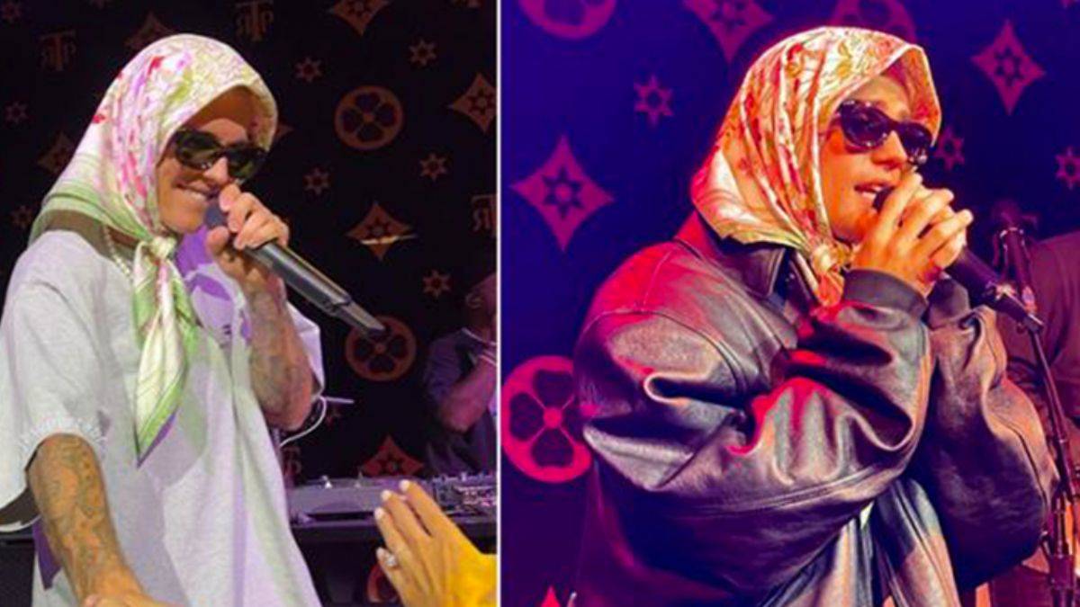 Sahneye başörtüsüyle çıkan Justin Bieber 'Müslümanlarla dalga geçmekle' suçlandı