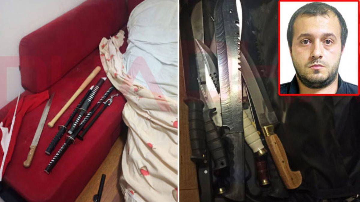 Samuray kılıçlı saldırganın dehşet koleksiyonu