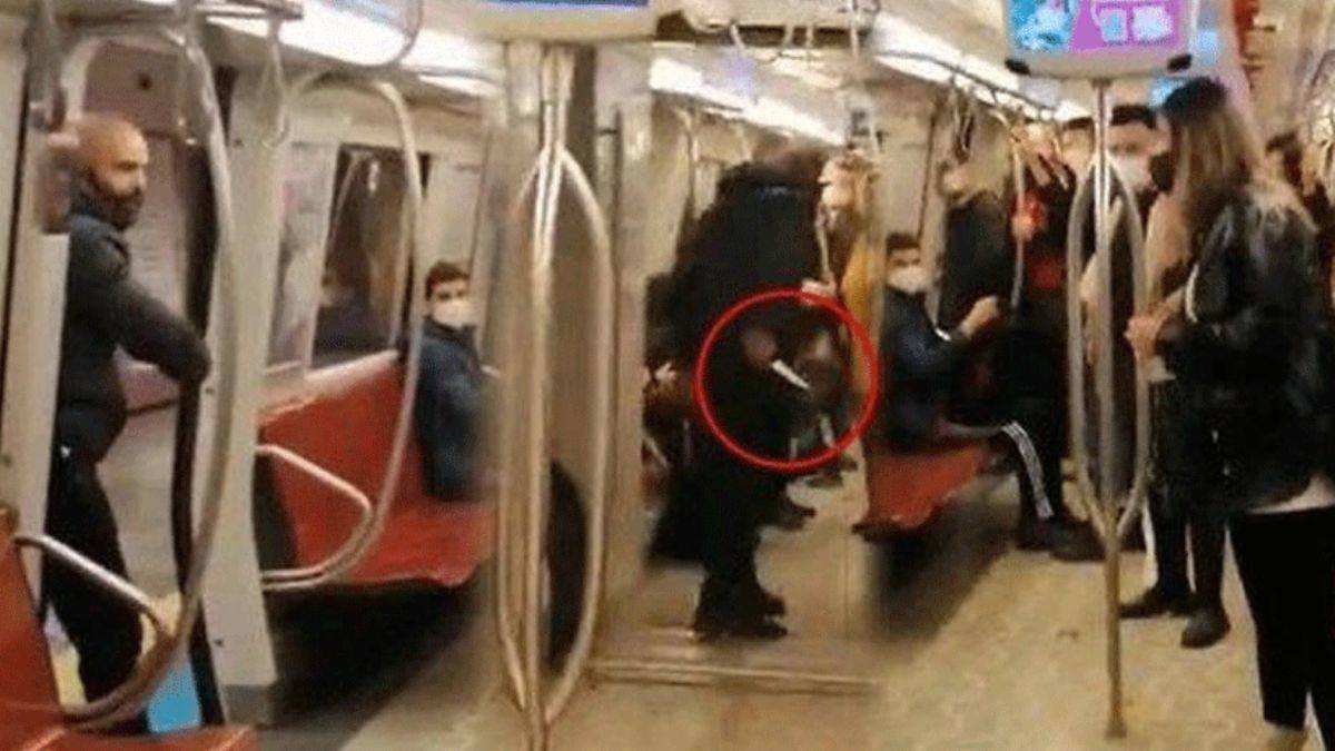 Metroda dehşet saçan bıçaklı saldırgan yakalandı