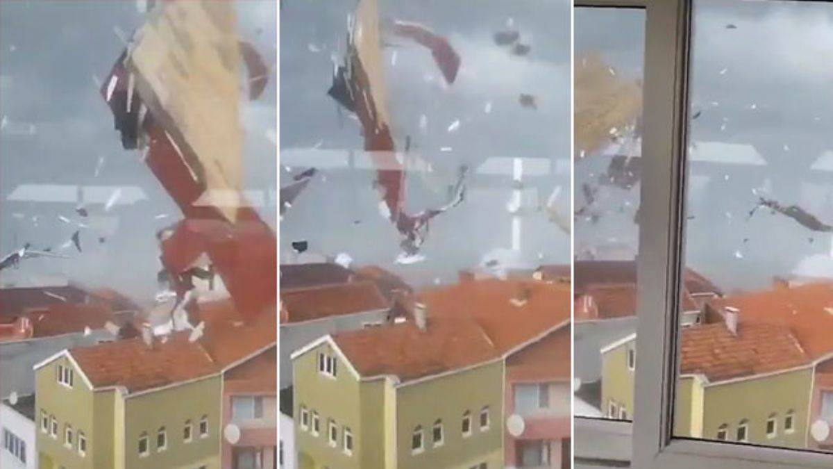 Sinop'ta fırtına dehşeti! Bazı evlerin çatısı uçtu