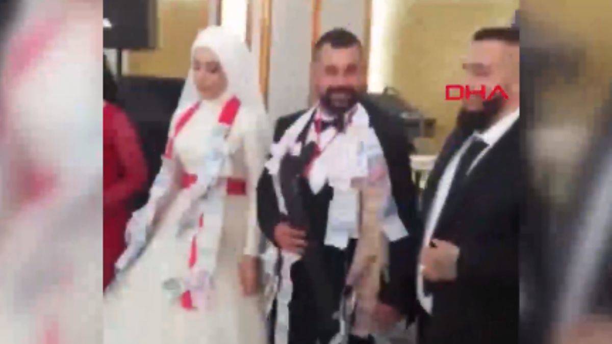Düğünde pompalı tüfek takan kişi ve damat yakalandı