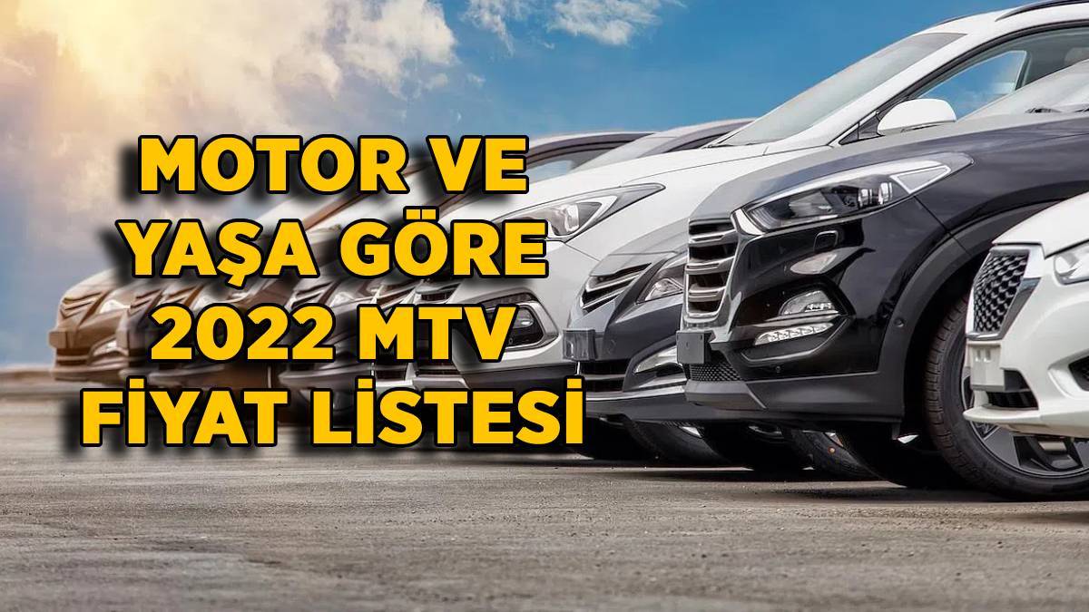 2022 MTV fiyat listesi | Motor ve yaşa göre 2022 MTV ücret listesi | 1600 cc 0-3 yaş arası MTV ne kadar?