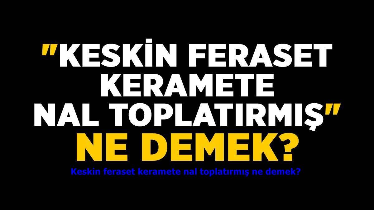 Keskin feraset keramete nal toplatırmış ne demek? Keskin feraset keramete nal toplatır deyimi anlamı nedir?