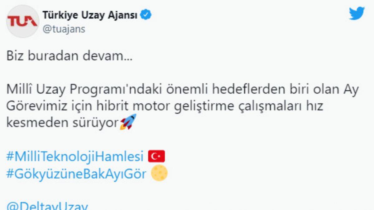 Türkiye Uzay Ajansı'ndan ''Ay görevi'' paylaşımı