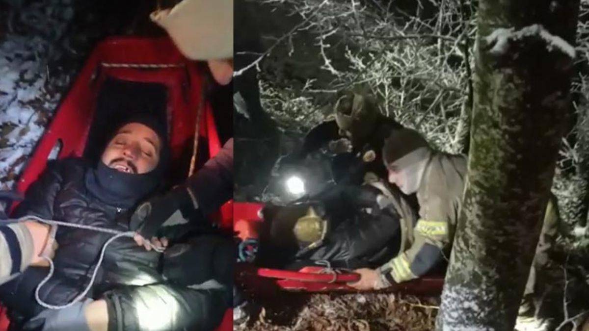 Kar yağışını izlemek için çıktığı tepeden 200 metrelik uçuruma yuvarlandı