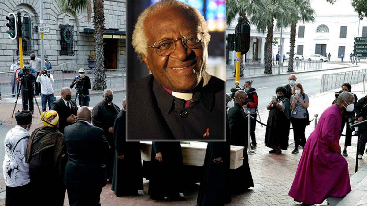 Apartheid ile mücadelenin simgesi Tutu son yolculuğuna uğurlandı