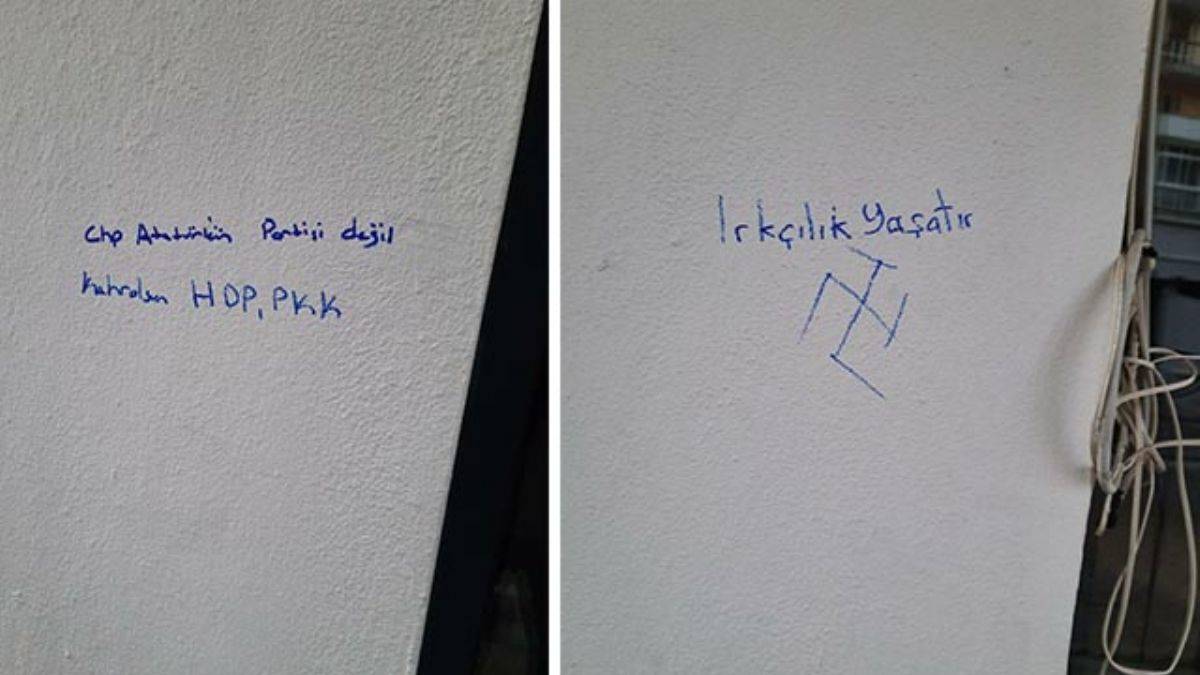 CHP İzmir il binasına 'gamalı haç' çizildi