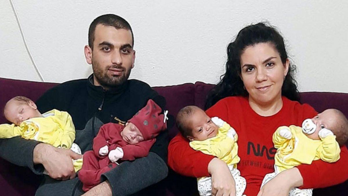 7 yıldır çocuk hasreti çeken İzmirli çiftin dördüzleri oldu