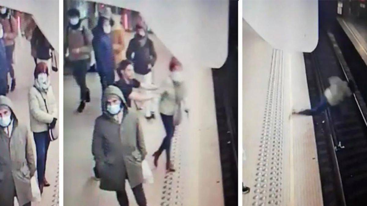 Мужчина столкнул девушку в метро. Толкнул под поезд в метро. Парень столкнул женщину в метро.
