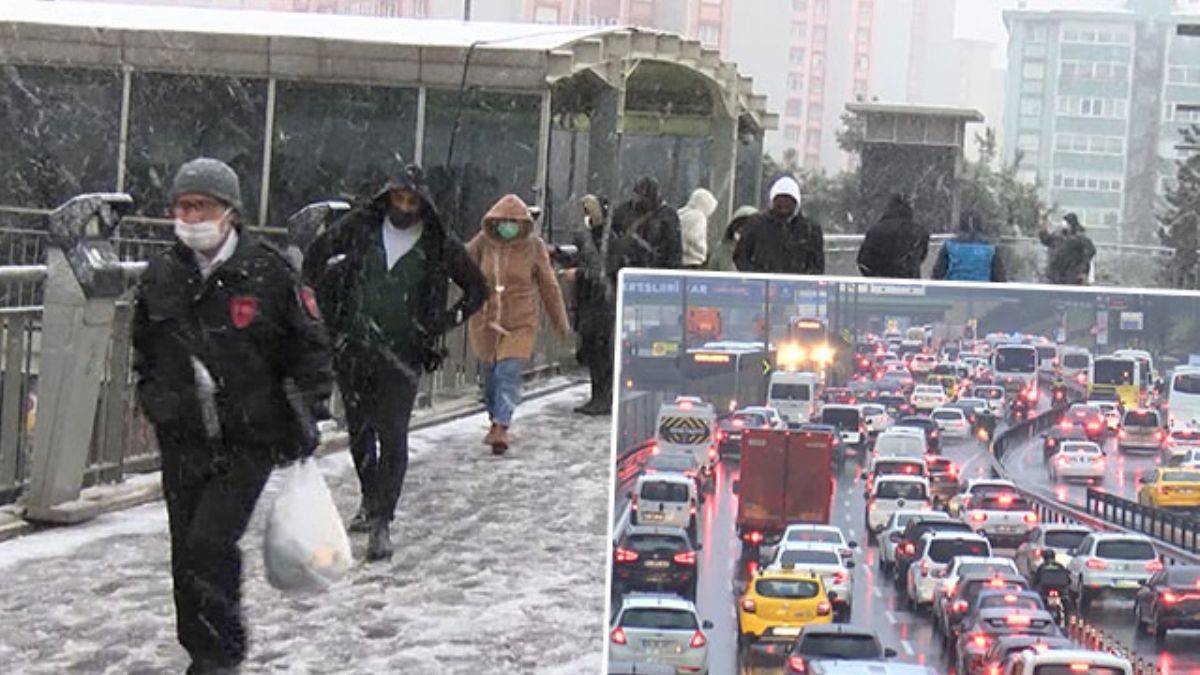 İstanbul: Kar yağışı başladı; trafik yüzde 80!