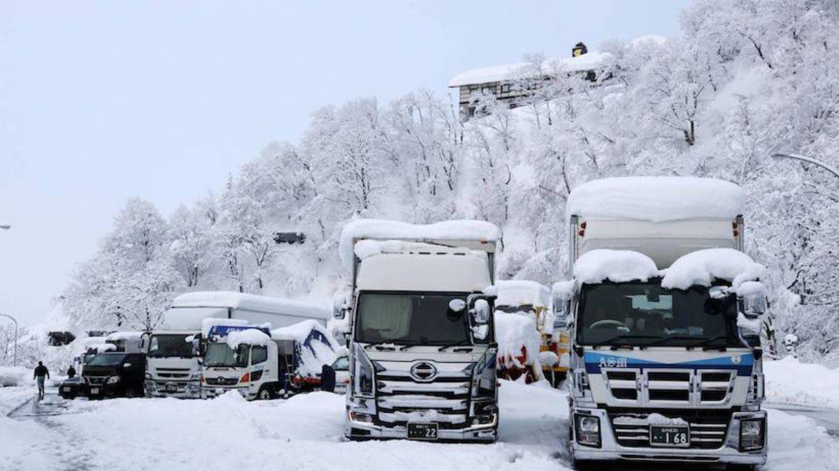 Japonya'da yoğun kar yağışı hava ve demir yolu trafiğini aksattı