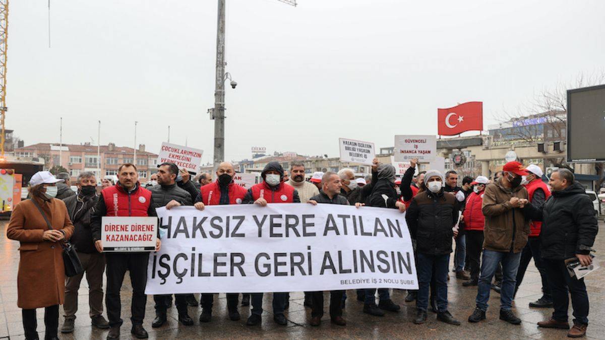 Bakırköy Belediyesi'nin önünde eylem