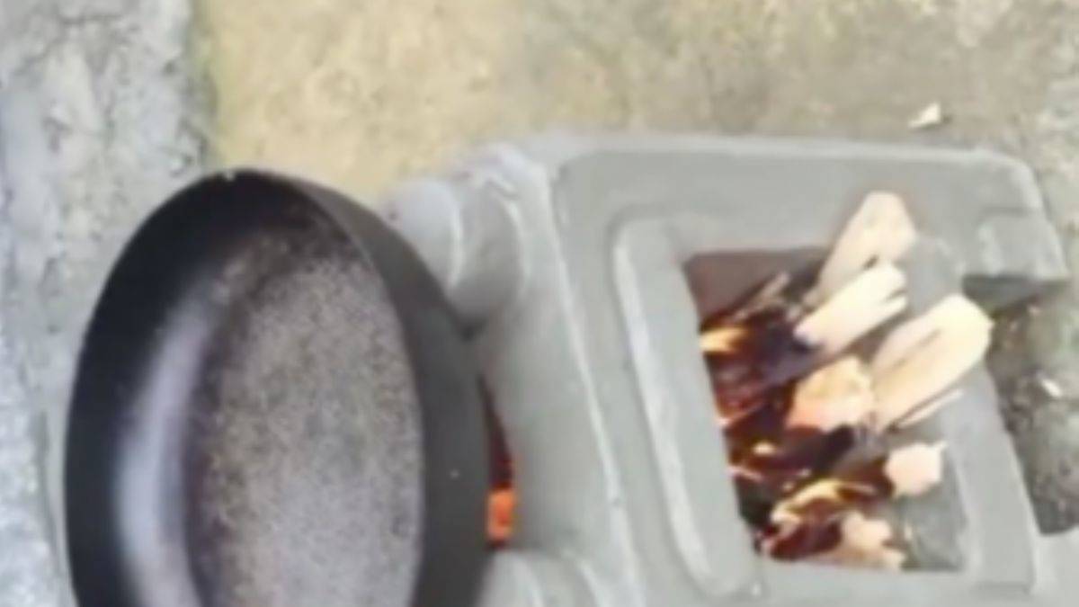 İnanılmaz yetenek! Tabureyi ocak yaptı