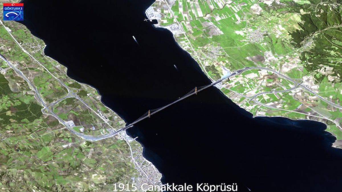 Göktürk-1 uydusundan 1915 Çanakkale Köprüsü