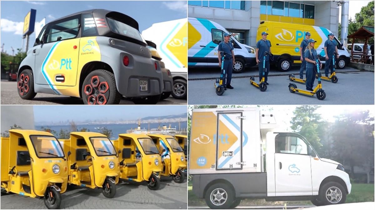 PTT'nin elektrikli dağıtım araçları