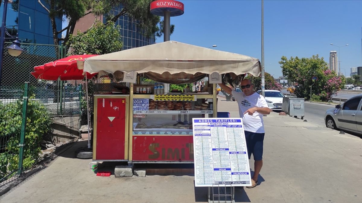 Adres tarifinden bıktı, tezgâhına tabela koydu