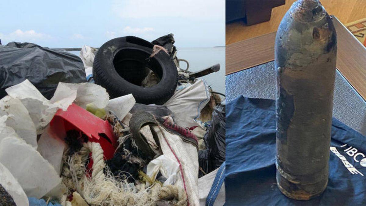 Limandan top mermisi ve 100 ton atık çıkarıldı! Limanın derinliği arttı