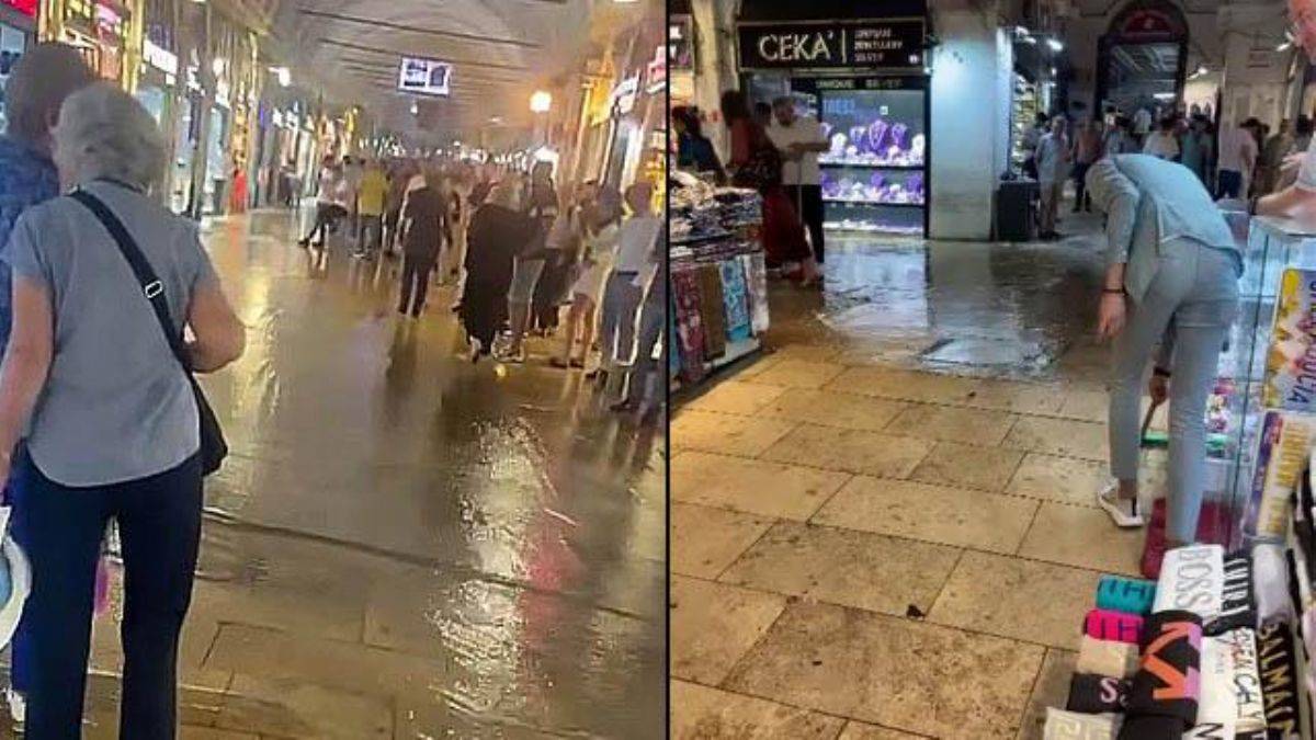Eminönü’nde Kapalıçarşı ile Mısır Çarşısı'nı su bastı