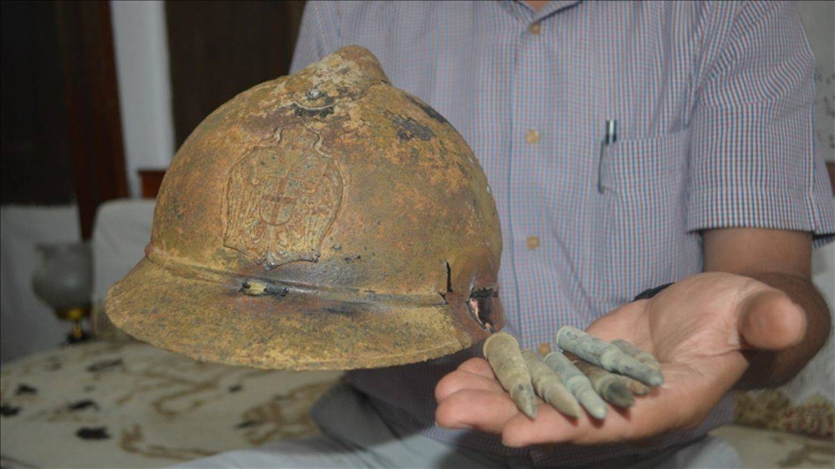 100 yıl geçti, hala Afyonkarahisar'da Yunan miğferi ve mermi bulunuyor