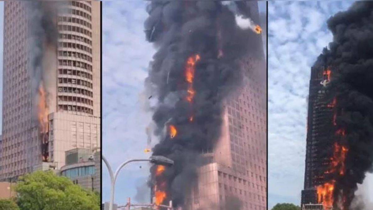 Çin'in telekomünikasyon binası alev alev yandı