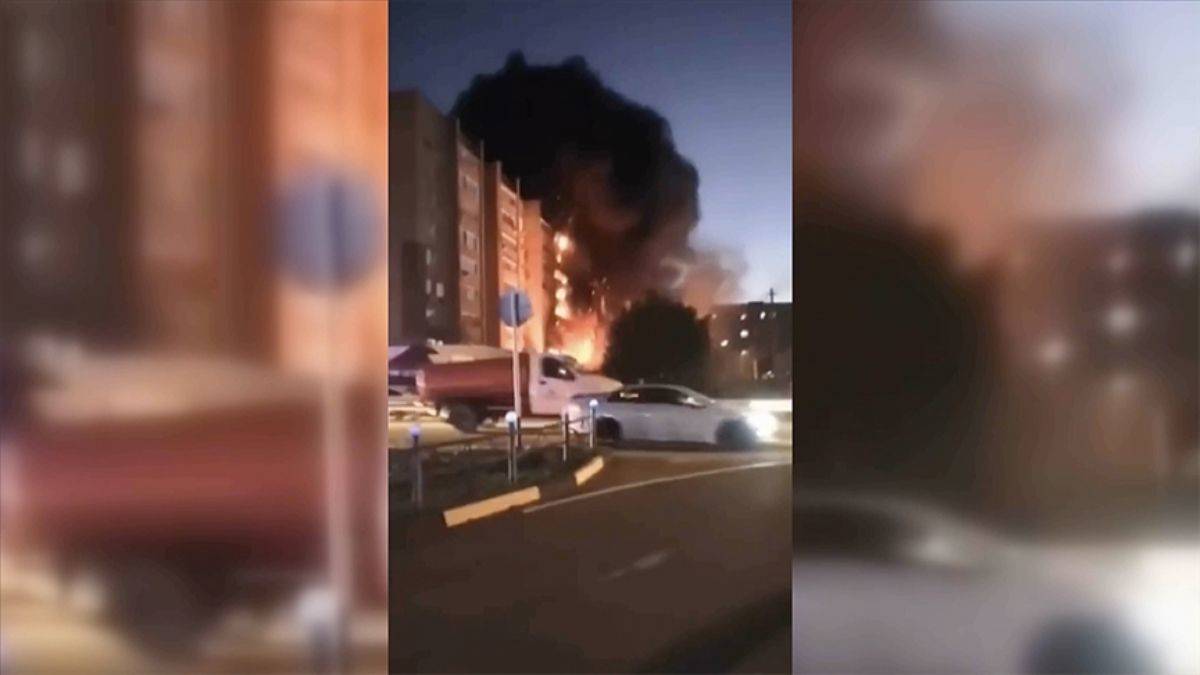 Rus savaş uçağı evlerin arasına düştü