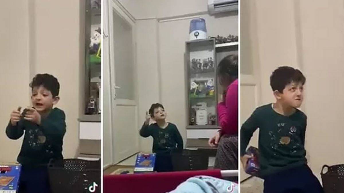 Yaşından büyük konuşan çocuk annesini şaşırtıyor