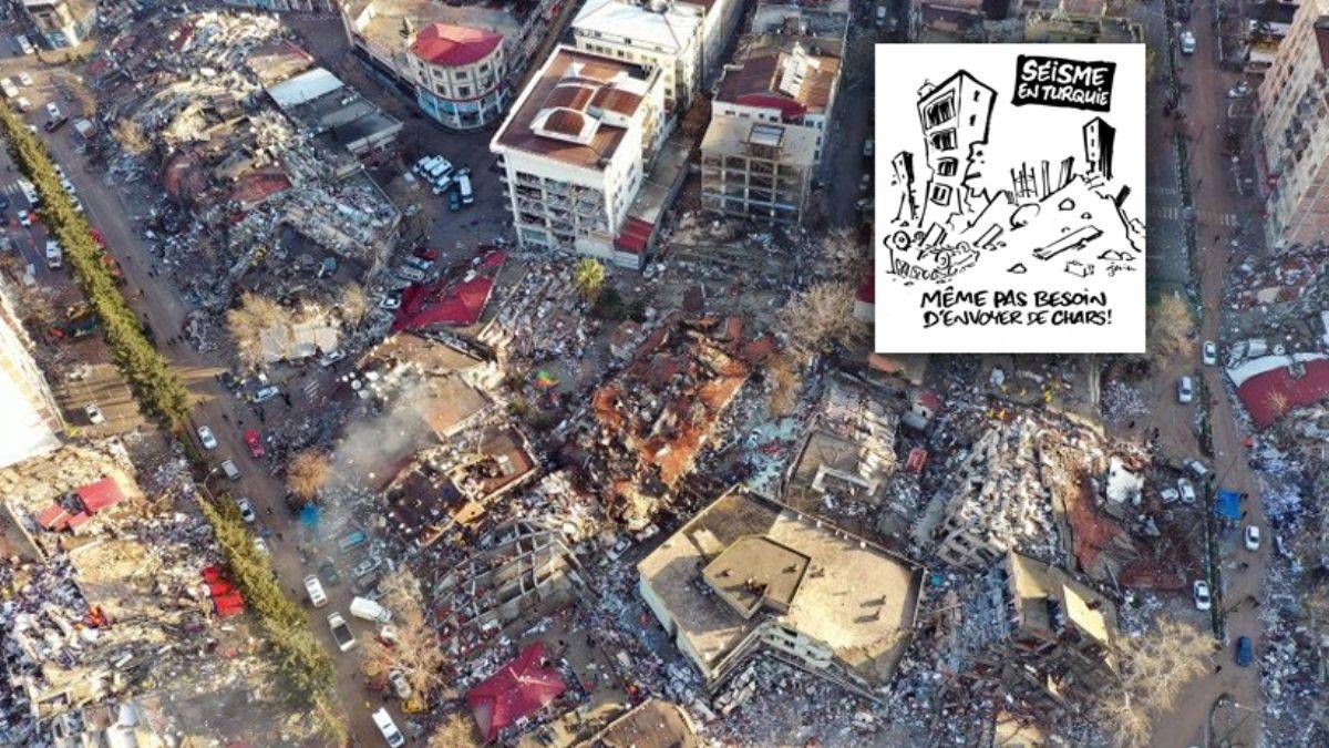 Charlie Hebdo'dan depremle ilgili iğrenç karikatür!