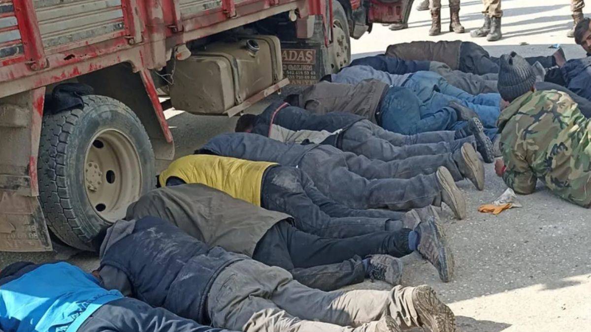 6 tırlık gıda malzemesini çalan yağmacılar yakalandı